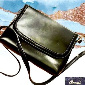 Black Leather Women's Crossbody Bag